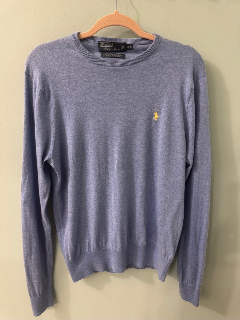 Polo by Ralph Lauren Men's Light Blue Cashmere blend sweater